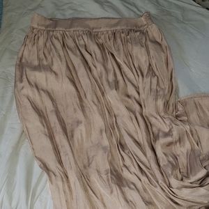 Light Pink Satin Maxi Skirt